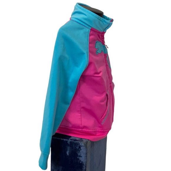 (4-124) Puma Sport Life Style Hot Pink and Blue Zipper Track Sweater - Picture 12 of 13